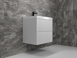 Style Line Мебель для ванной Стокгольм 60 подвесная белый рифленый софт – фотография-5